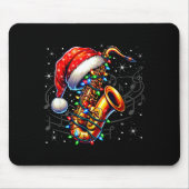 Music Notes Treble Clef Christmas Saxophone Jazz M Mousepad (Vorne)
