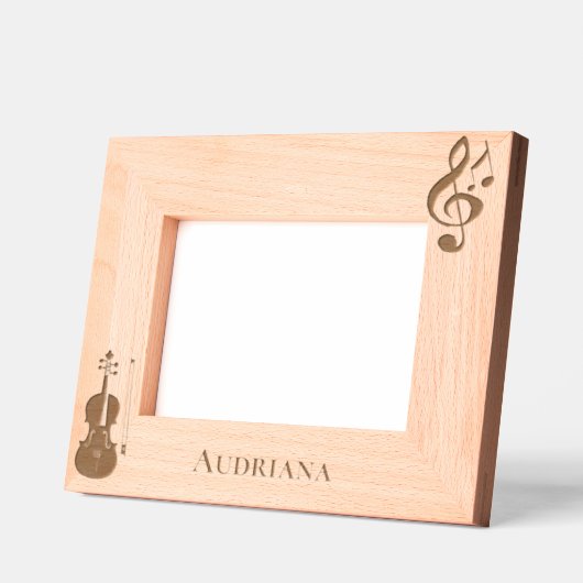 Music Notes Violin Personalized Geätzte Rahmen (Links)