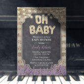 Music Oh Baby Dusche Rustikale Lavendel Blüte Einladung