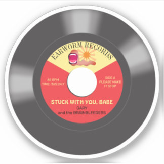 Music Ohrwürmer 45 Vinyl Single personalisiert Aufkleber