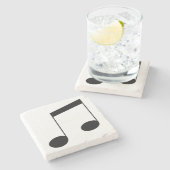 Music One Black Beam Note, Steinuntersetzer (Seitenansicht)