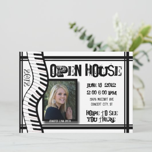 Music Open House Einladung (Stehend Vorderseite)