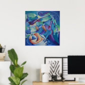 Music Painting - Platz in Blue Minor Poster (Heimbüro)