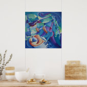 Music Painting - Platz in Blue Minor Poster (Küche)