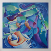 Music Painting - Platz in Blue Minor Poster (Vorne)