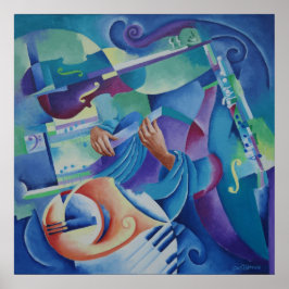 Music Painting - Platz in Blue Minor Poster