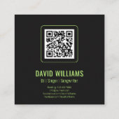 Music Party DJs Singer Songwriter QR Code Quadratische Visitenkarte (Rückseite)