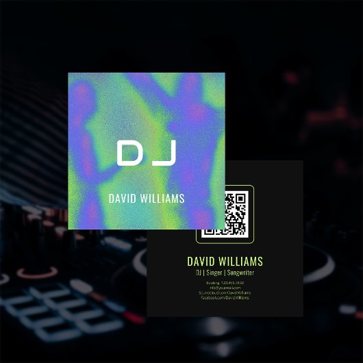 Music Party DJs Singer Songwriter QR Code Quadratische Visitenkarte