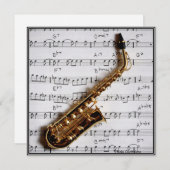 Music Party Saxophone Jazz Individuelle Einladung (Vorne/Hinten)