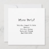 Music Party Saxophone Jazz Individuelle Einladung (Rückseite)