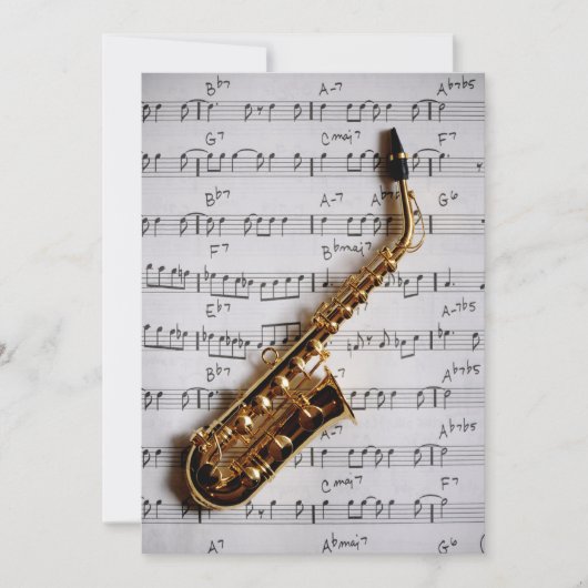 Music Party Saxophone Jazz Individuelle Einladung (Vorderseite)