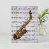 Music Party Saxophone Jazz Individuelle Einladung (Stehend Vorderseite)