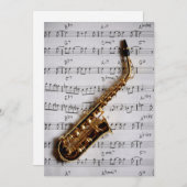 Music Party Saxophone Jazz Individuelle Einladung (Vorne/Hinten)