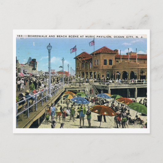Music Pavilion, Ocean City, NJ Vintag Postkarte (Vorderseite)