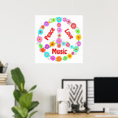 Music Peace Liebe Poster (Heimbüro)