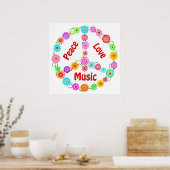 Music Peace Liebe Poster (Küche)
