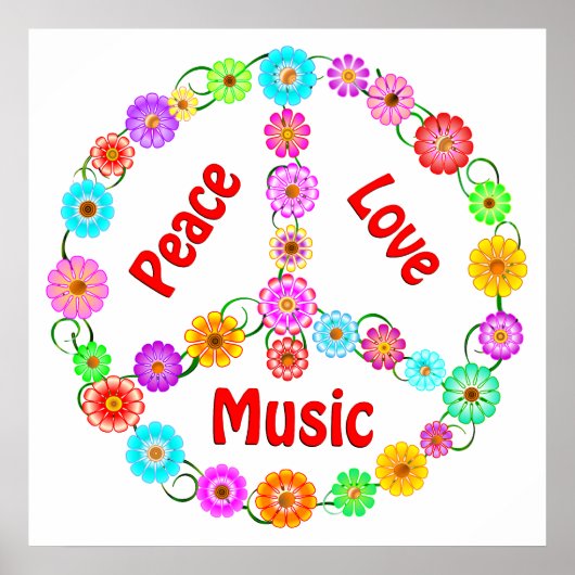 Music Peace Liebe Poster (Vorne)