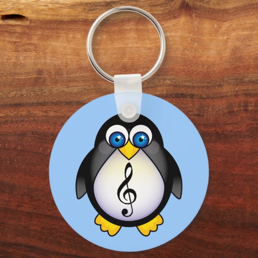 Music Penguin Treble Clef Schlüsselanhänger (Vorderseite)