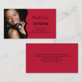 Music Performer Elegantes Foto Business Card Visitenkarte (Vorne/Hinten)