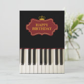 Music Piano Keys Happy Birthday Feiertagskarte (Stehend Vorderseite)