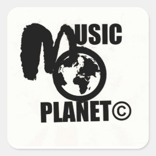 MUSIC PLANET Quadratische Aufkleber