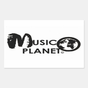 MUSIC PLANET Rechteck-Aufkleber Rechteckiger Aufkleber