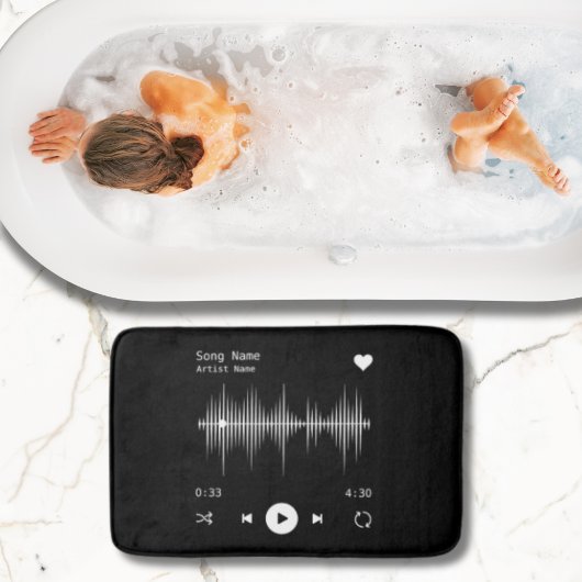 Music Player Artist und Song Personalisiert Black Badematte
