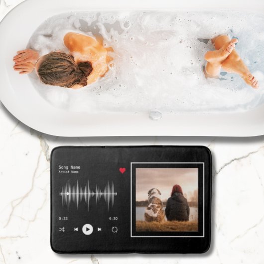 Music Player Artist und Song Personalisiert Black Badematte