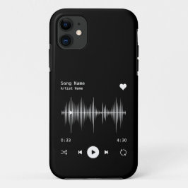 Music Player Artist und Song Personalisiert Black Case-Mate iPhone Hülle