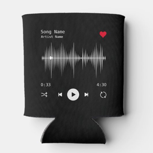 Music Player Artist und Song Personalisiert Black Dosenkühler (Rückseite)