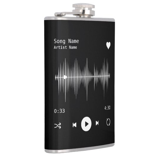 Music Player Artist und Song Personalisiert Black Flachmann (Rechts)