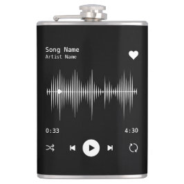 Music Player Artist und Song Personalisiert Black Flachmann