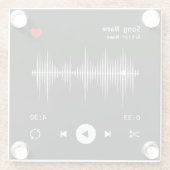 Music Player Artist und Song Personalisiert Black Glasuntersetzer (Rückseite)