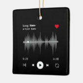 Music Player Artist und Song Personalisiert Black Keramikornament (Links)
