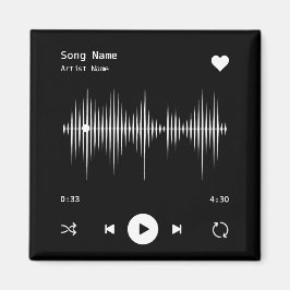 Music Player Artist und Song Personalisiert Black Magnet
