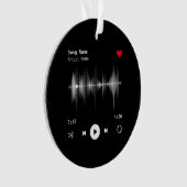 Music Player Artist und Song Personalisiert Black Ornament (Vorderseite)