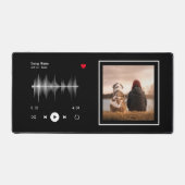 Music Player Artist und Song Personalisiert Black Schreibtischunterlage (Vorderseite)