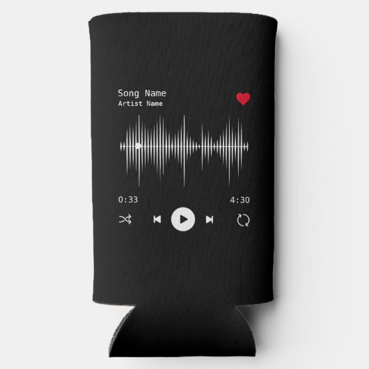 Music Player Artist und Song Personalisiert Black Selters Dosenkühler (Rückseite)