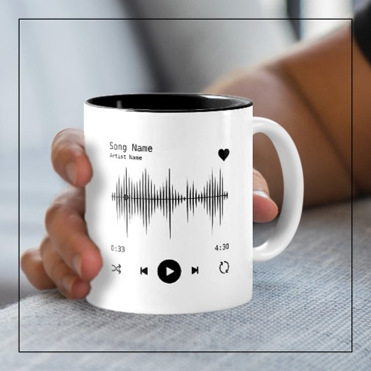 Music Player Artist und Song Personalisiert White Zweifarbige Tasse