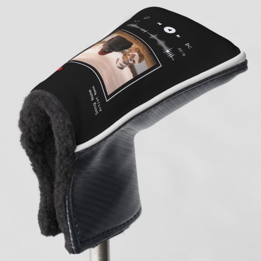Music Player Artist und Song Personalisiertes Foto Golf Headcover (3/4 Vorderseite)