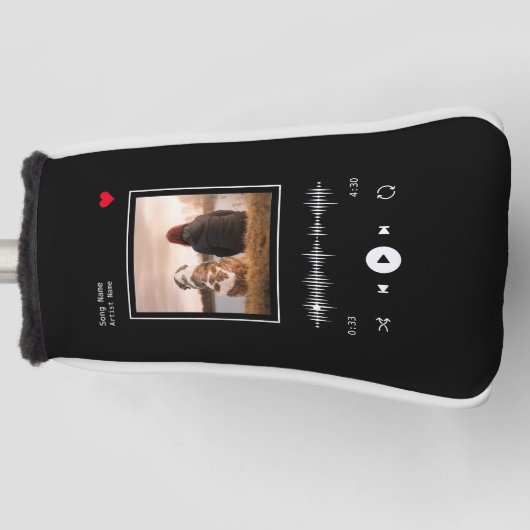 Music Player Artist und Song Personalisiertes Foto Golf Headcover (Vorderseite)
