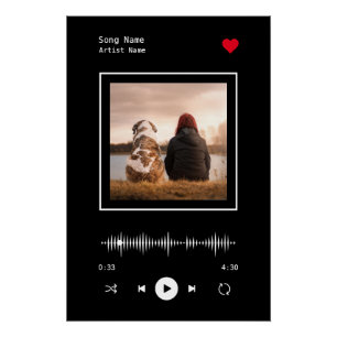Music Player Artist und Song Personalisiertes Foto Poster