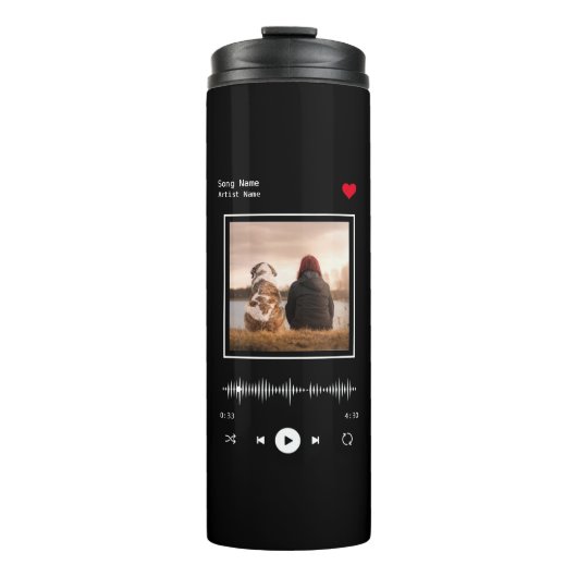 Music Player Artist und Song Personalisiertes Foto Thermosbecher (Vorderseite)