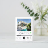 Music Player Ferienwohnung Visitenkarte (Stehend Vorderseite)