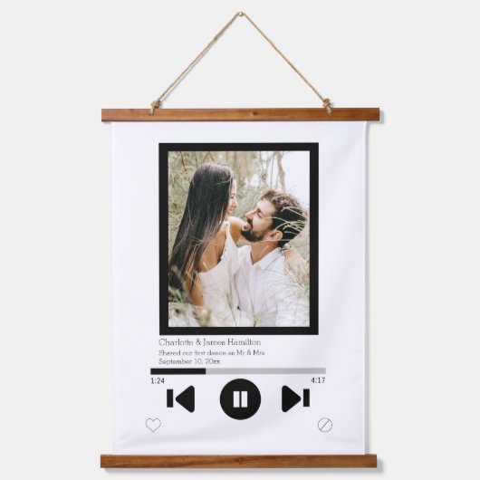 Music Player Foto Personalisiert Wandteppich Mit Holzrahmen (Vorderseite)