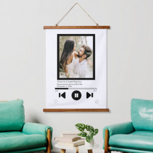 Music Player Foto Personalisiert Wandteppich Mit Holzrahmen