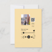 Music player personalized couple love q r code tex dankeskarte (Rückseite)