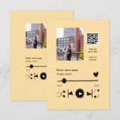 Music player personalized couple love q r code tex dankeskarte (Vorne/Hinten)