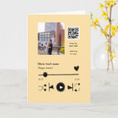 Music player personalized couple love q r code tex karte (Gelbe Blume)
