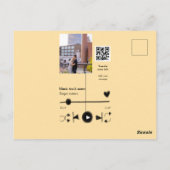 Music player personalized couple love q r code tex postkarte (Rückseite)